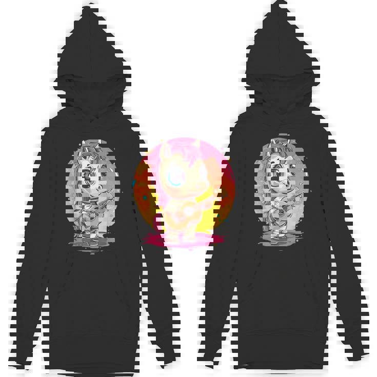 ギターを持った愛らしいポニー パーカー