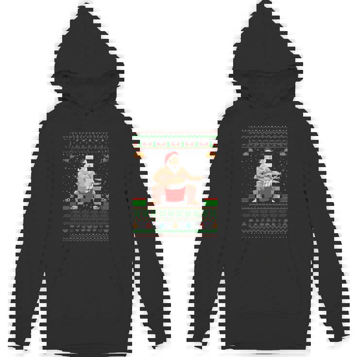 クリスマスセータースタイル サンタ相撲 アグリークリスマス 長袖tシャツ パーカー