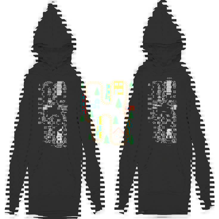 クールなプレイマット 電車線路 かわいい機関車 幼児 パーカー