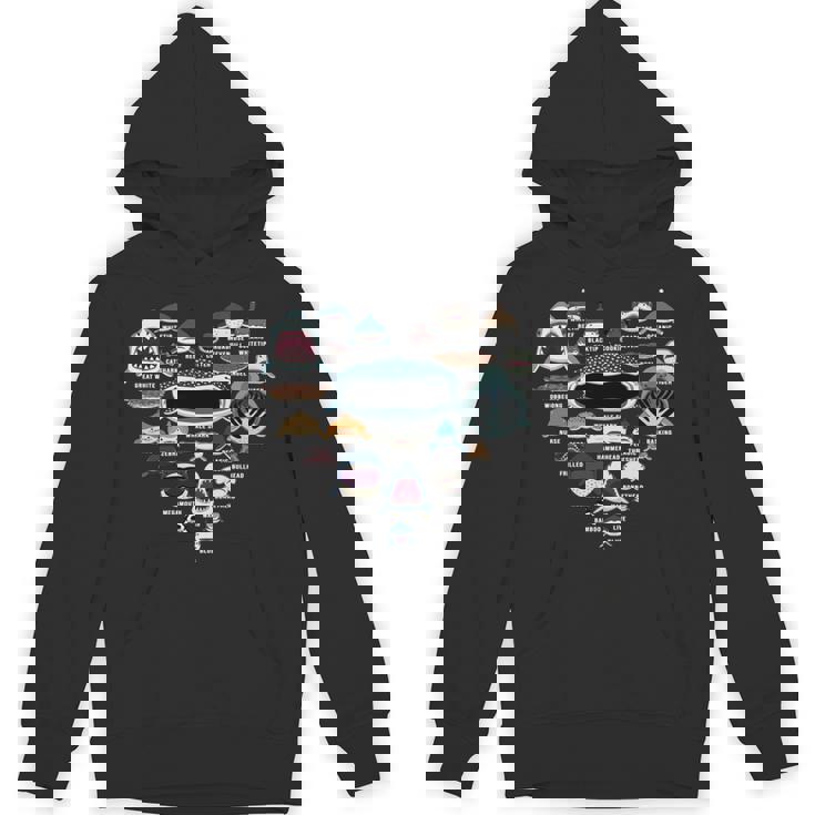 サメの識別 サメの顔 サメのハート 長袖tシャツ パーカー