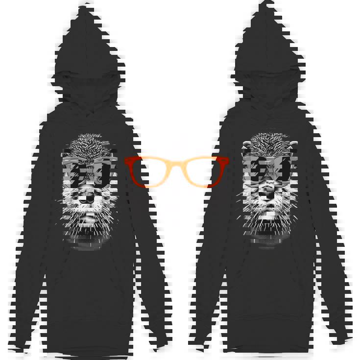サングラスをかけたクールなカワウソのグラフィックアート 長袖tシャツ パーカー