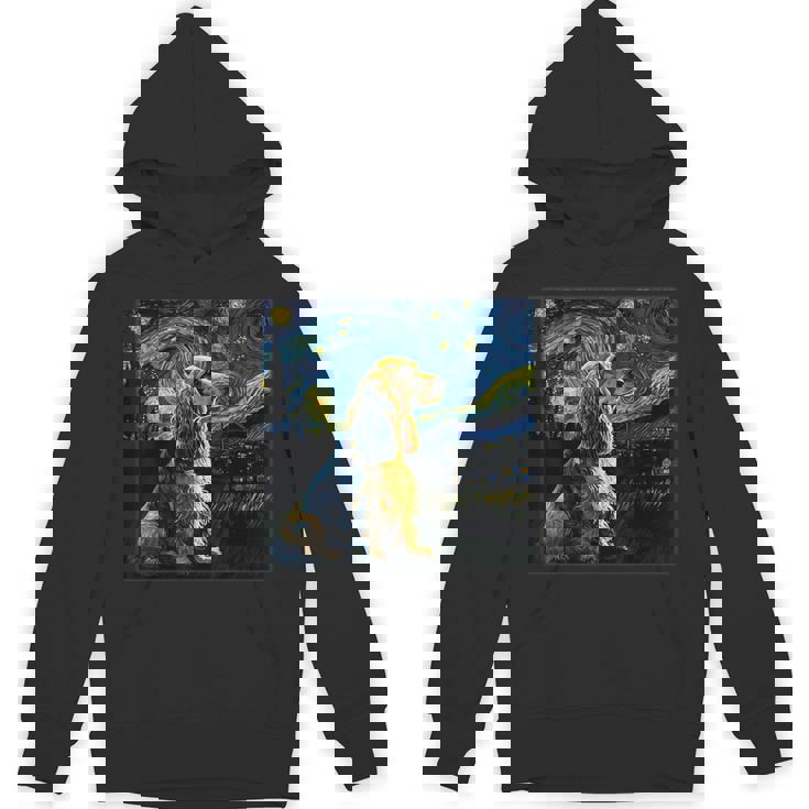 シュルレアリスム 星月夜 イングリッシュコッカースパニエル犬 パーカー