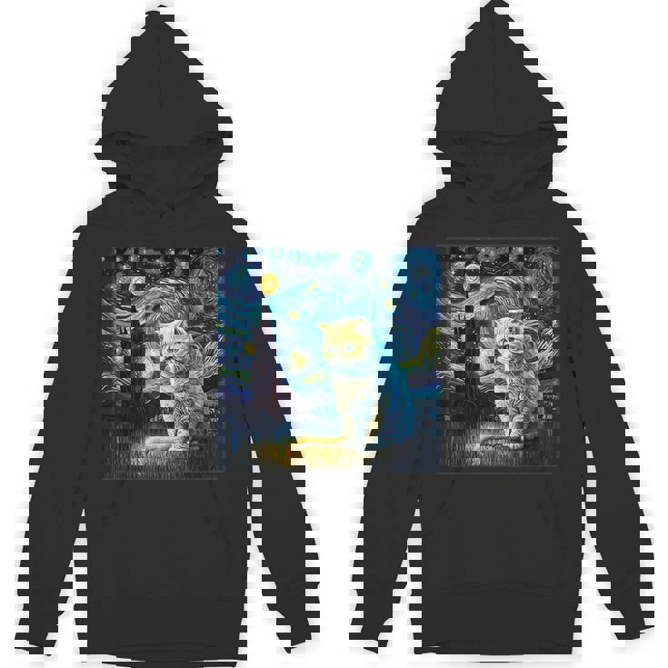 シュールレアリスム 星月夜 エキゾチック ショートヘア 猫 パーカー