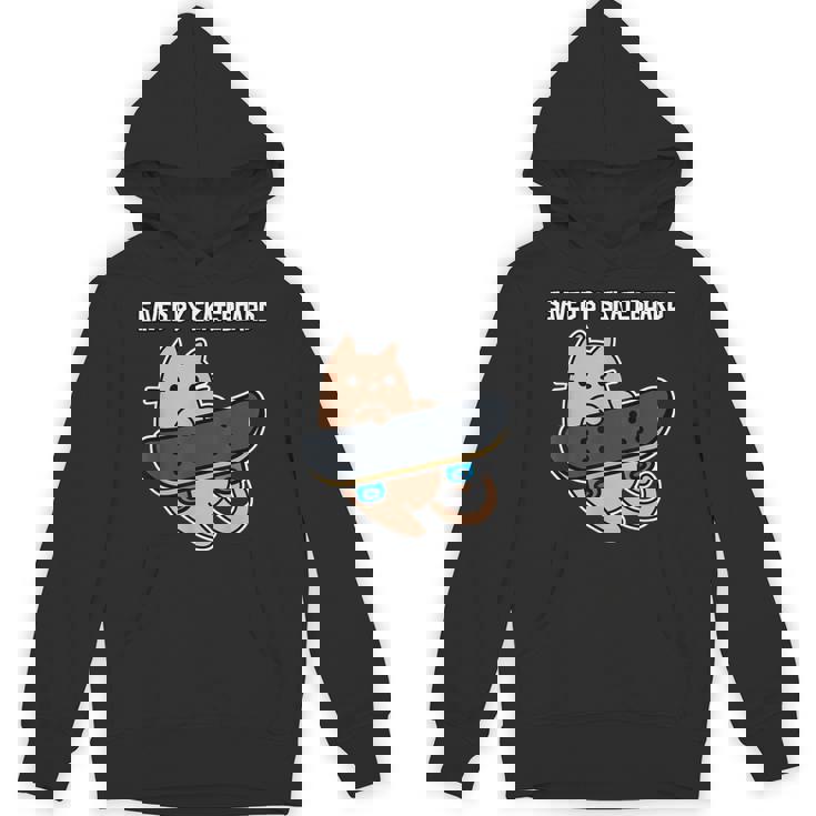 スケートボード猫sk8スケートボードで保存 パーカー