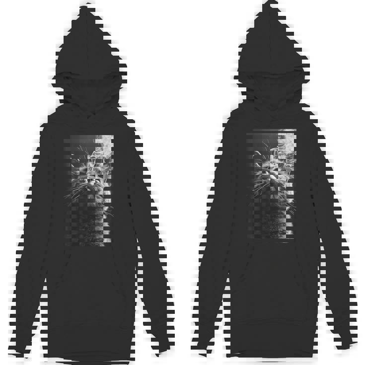 スモーキング 猫 ミーム 大人 ユーモア ノベルティ グラフィック パーカー