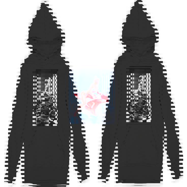 セクシーガールグラフィックtシャツ セクシーなブロンドガール&レッドストリートバイク パーカー