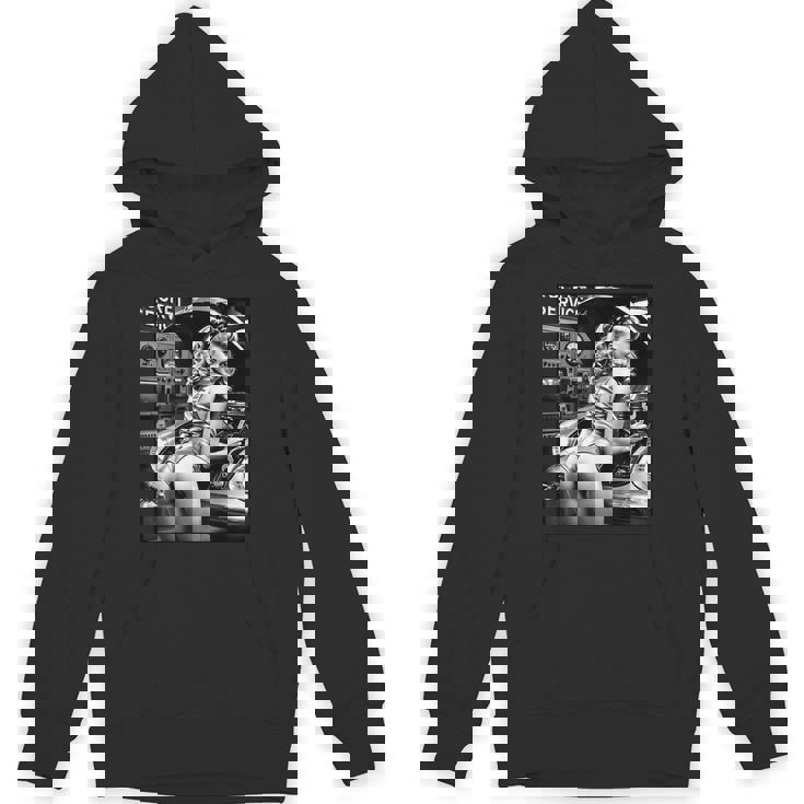 セクシーガールグラフィックtシャツ セクシーブロンドメカニックピンナップガールbw パーカー