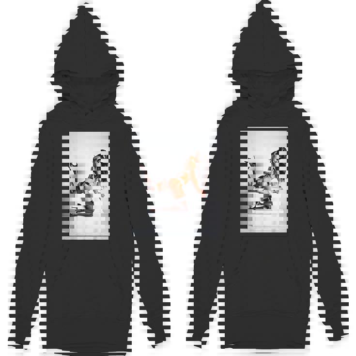 セクシーガールグラフィックtシャツ マスクのセクシーなファッションモデル パーカー