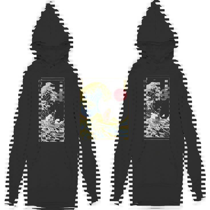 チンパンジー 神奈川波 おもしろサーフアニマル パーカー