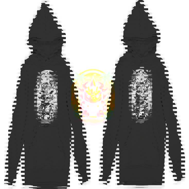 トリケラトプス恐竜ロボット トリケラトプスのマッチングデザイン パーカー