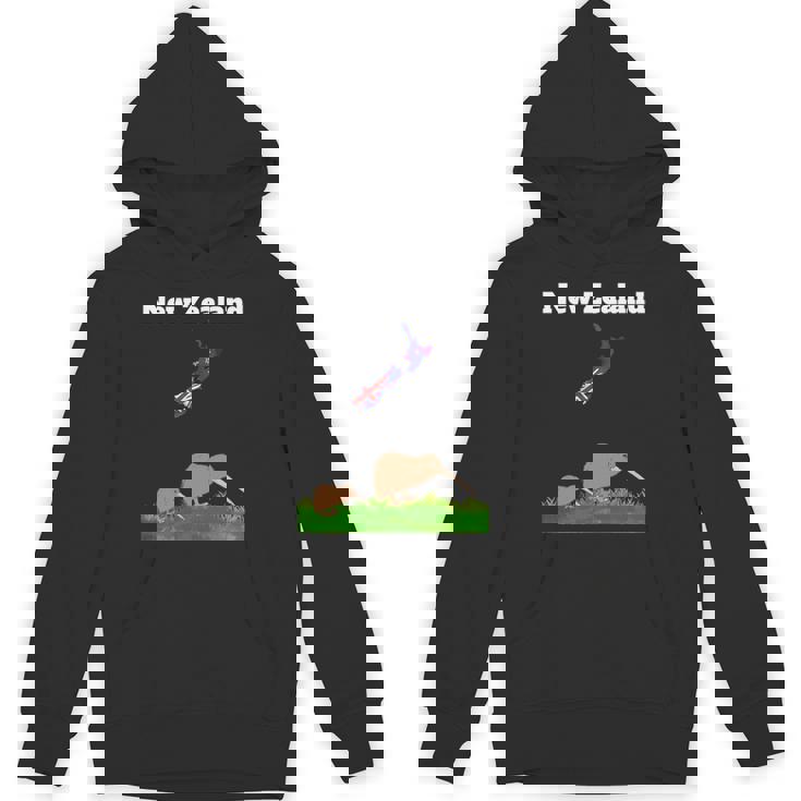 ニュージーランドのお土産キウイバードウォッチングニュージーランド地図 長袖tシャツ パーカー