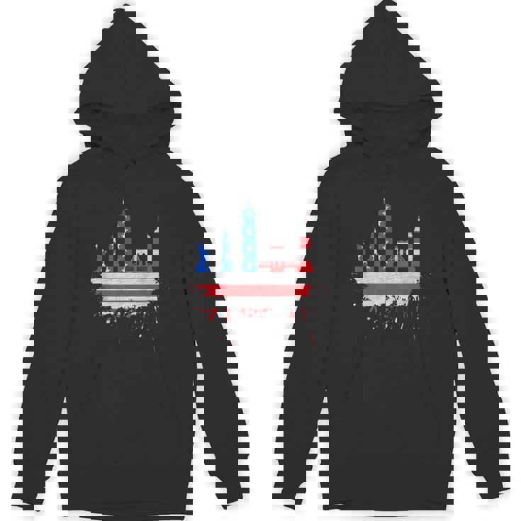 ニューヨーク・スカイライン 星条旗 アメリカ国旗アート Love Ny パーカー