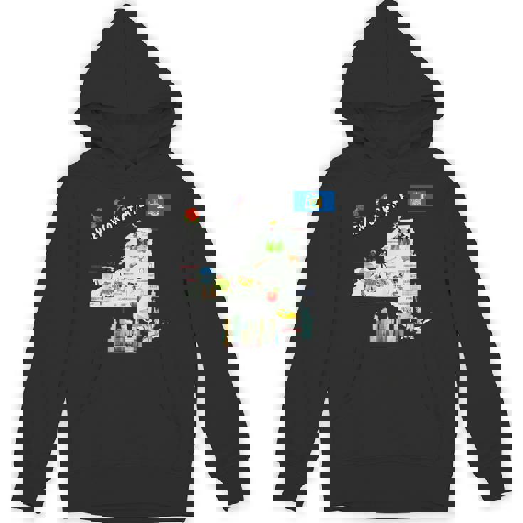 ニューヨーク州地図 観光地 都市 旗 パーカー