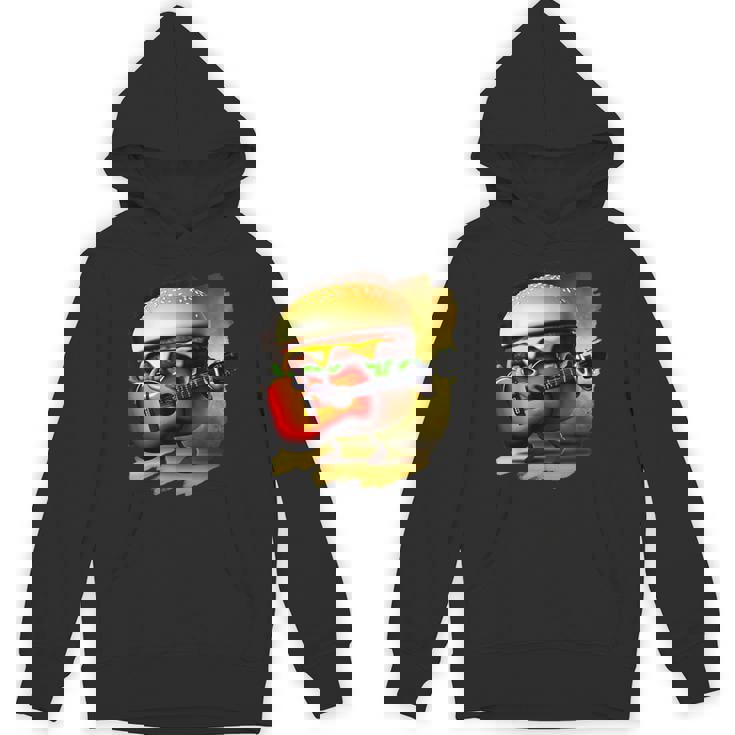 ハンバーガー 演奏 ギター ギタリスト ファニー ファーストフード ハンバーガー パーカー