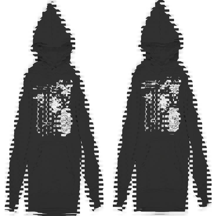 バイキング 戦士装備 剣 兜 斧 角 ヴァルハラ パーカー