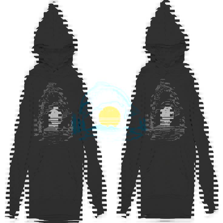 バスフィッシュ サンセットムーン ヴィンテージ 釣り フィッシャーマン アングラー ギフト パーカー