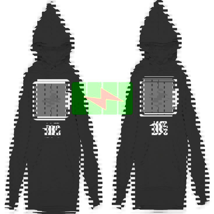 バッテリー100シャツ残量バッテリーフルパワーバッテリーフル。 長袖tシャツ パーカー