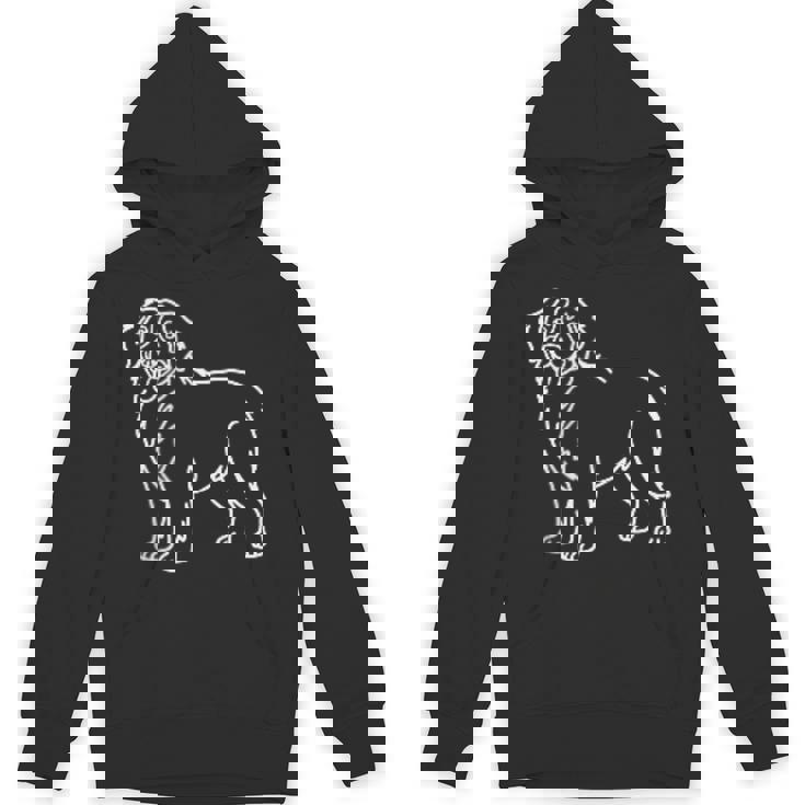 バーニーズマウンテンドッグ ミニマリストバッジ パッチラインアート パーカー