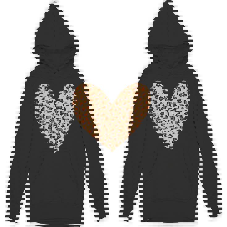 ヒョウ柄のハート／チーター柄のデザイン パーカー