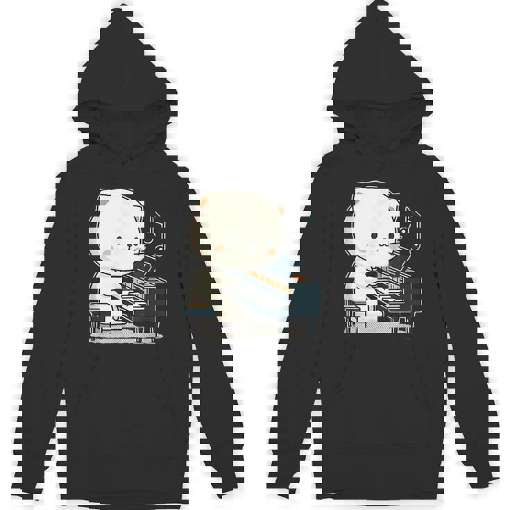 ピアノを弾くかわいい猫 ヴィンテージ かわいい猫 アート 日本アニメ パーカー