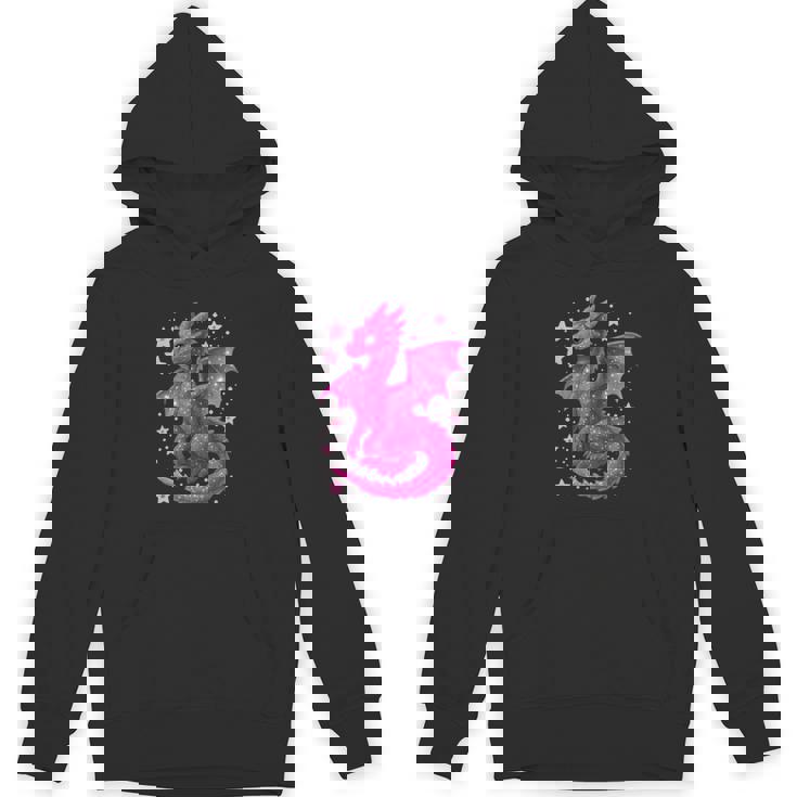 ピンクファンタジー ドラゴンと星 長袖tシャツ パーカー