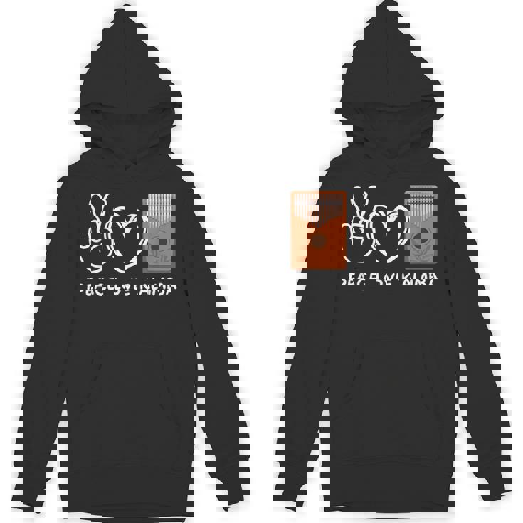 ピース、ラブカリンバレトロカリンバラバー パーカー