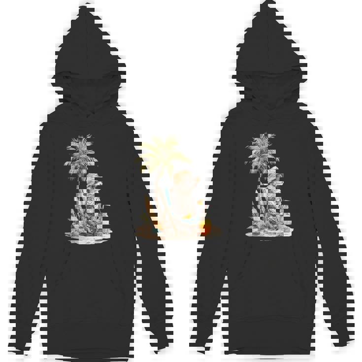 フェレット 果物 スキムボード ビーチツリー 動物 モチーフ フェレット パーカー