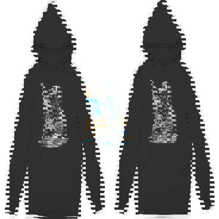 フェレット 自然 絵画 動物 モチーフ アートワーク フェレット パーカー