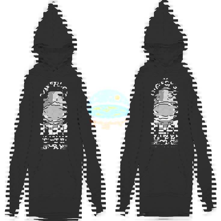 フラットアースデザインのアイデア 一度行けばフラット陰謀論 パーカー