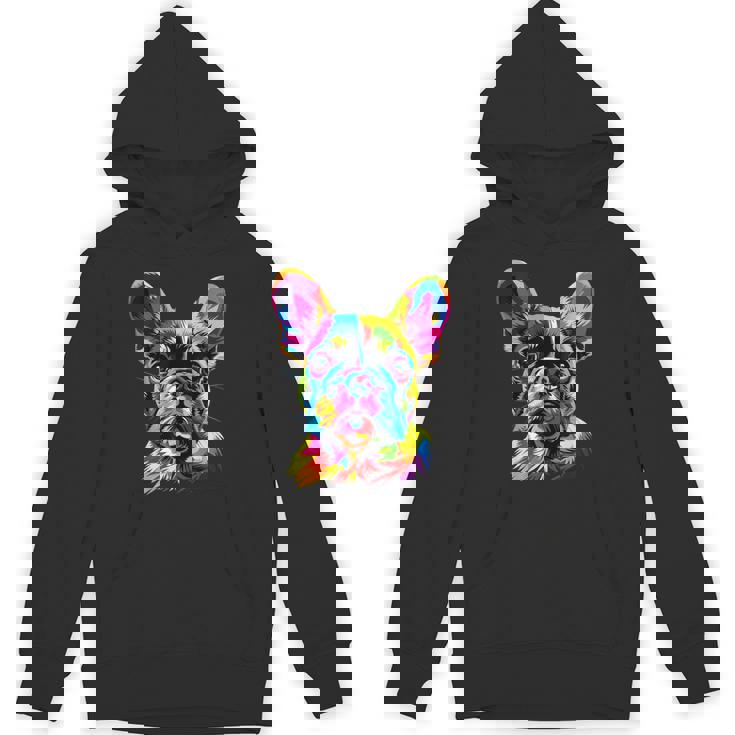 フレンチブルドッグ 犬 カラフル ポップアート レインボーカラー ブルドッグ パーカー