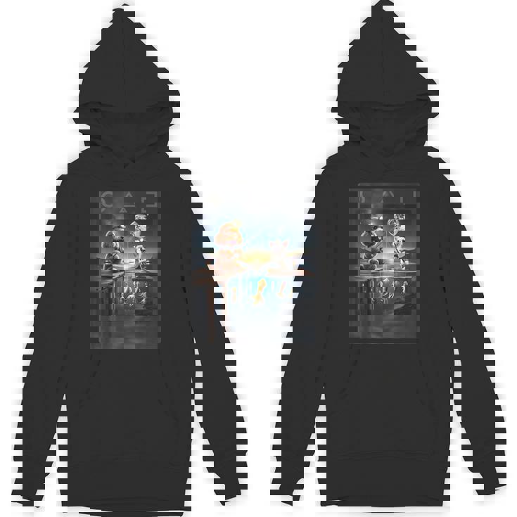 プードルとチワワのユニークなイカ釣りデザイン パーカー