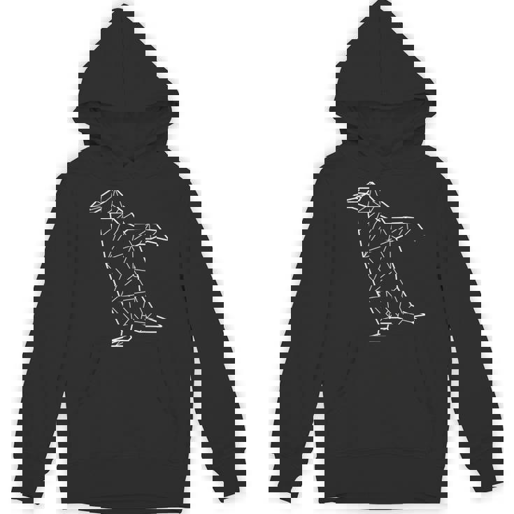 ペンギン 幾何学的 ミニマリスト 幾何学的 多角形 ラインアート パーカー