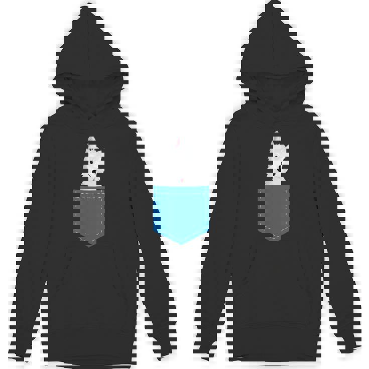 ポケットに犬のウェスティ犬テリアフロントポケット胸 パーカー