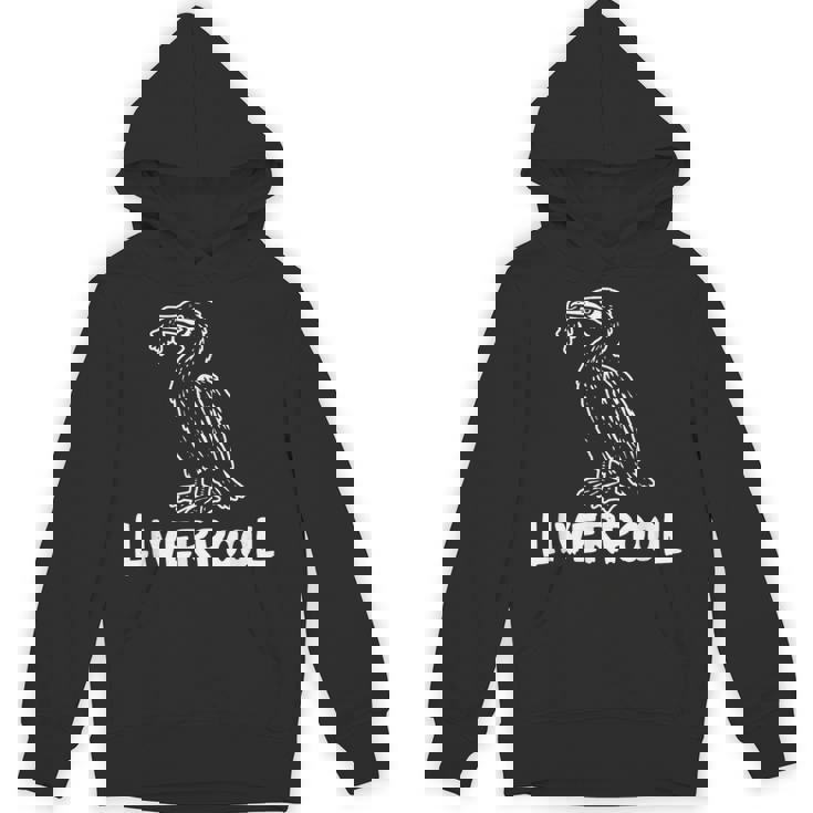 リバプール イングランド リバード Zine インク ホワイトプリント パーカー