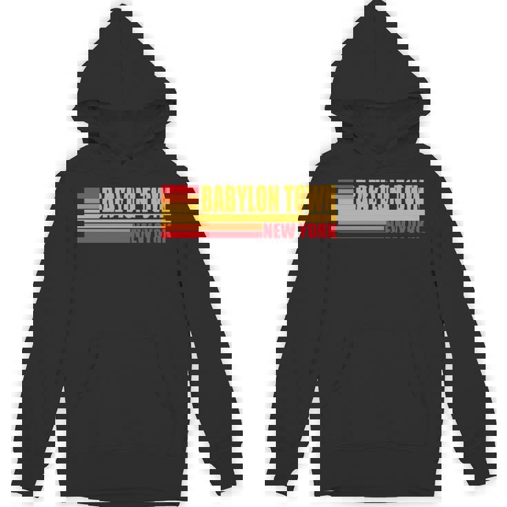 レッド レトロ ヴィンテージ バビロン タウン ニューヨーク州 Ny 長袖tシャツ パーカー