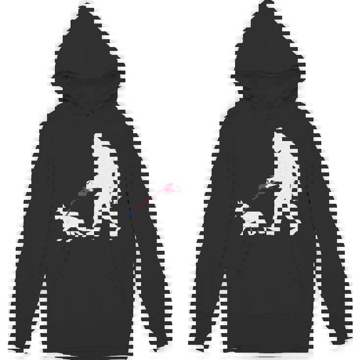 レトロ ビッグフット ウォーキング ジャーマンシェパード 犬 おもしろい サスカッチ 長袖tシャツ パーカー