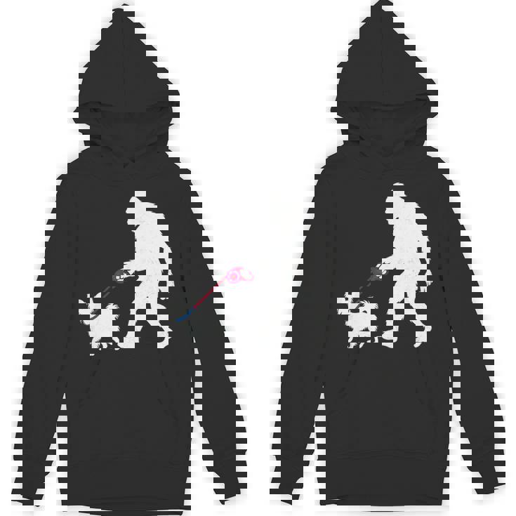 レトロ ビッグフット ウォーキング パピヨン 犬 面白い サスカッチ 長袖tシャツ パーカー