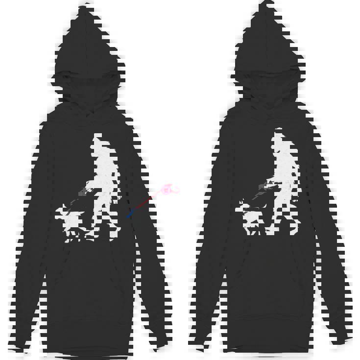 レトロ ビッグフットウォーキング 杖 コルソ 犬 面白い サスカッチ 長袖tシャツ パーカー