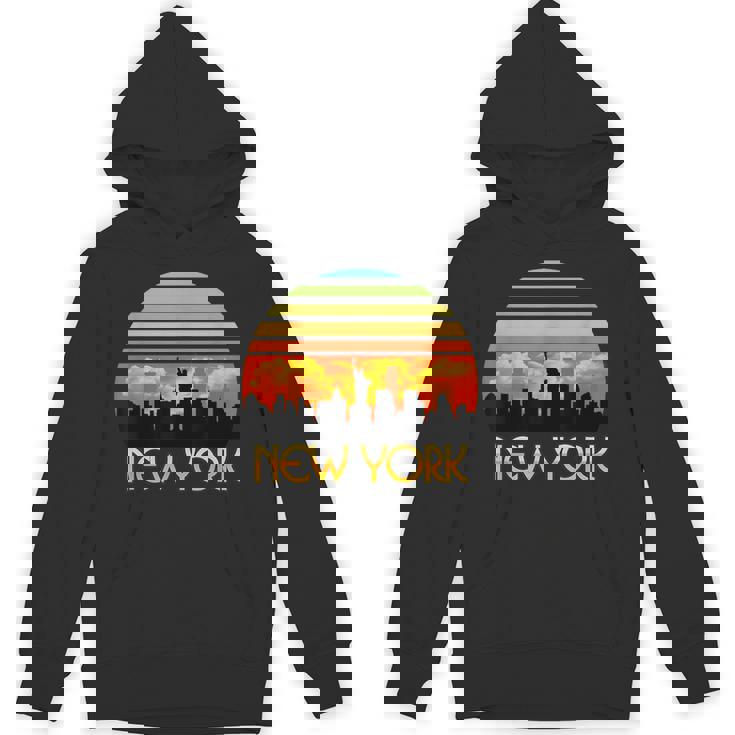 ヴィンテージ レトロ サンセット ダウンタウン ニューヨーク スカイライン パーカー