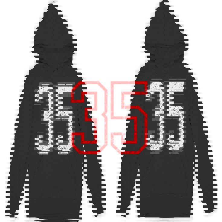 ヴィンテージナンバー 35 ホワイトレッドスポーツ代表チームナンバー 35 パーカー