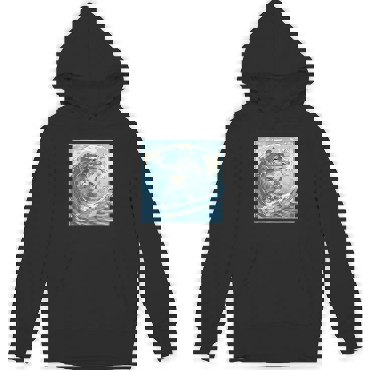 両生類サーファー 日本の波 アート サーフィン カエル パーカー