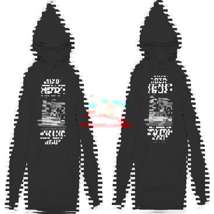 中途報告ポンツーンキャプテンサンタ 7月のクリスマスメンズ パーカー