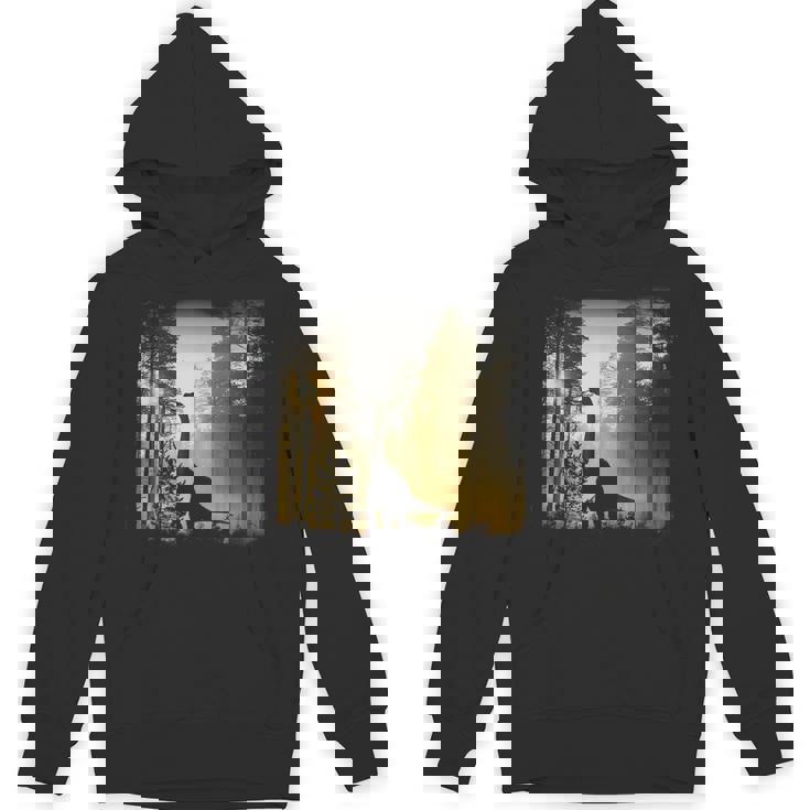 夜明けの竜脚類恐竜の森 リアルなグラフィックデザイン パーカー