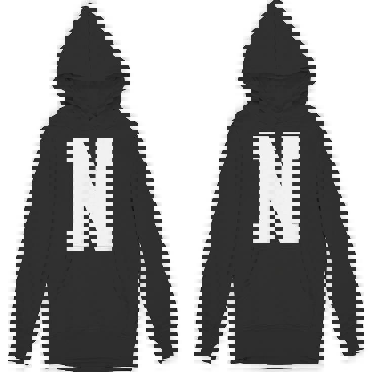 大文字nアルファベットモノグラムイニシャル パーカー