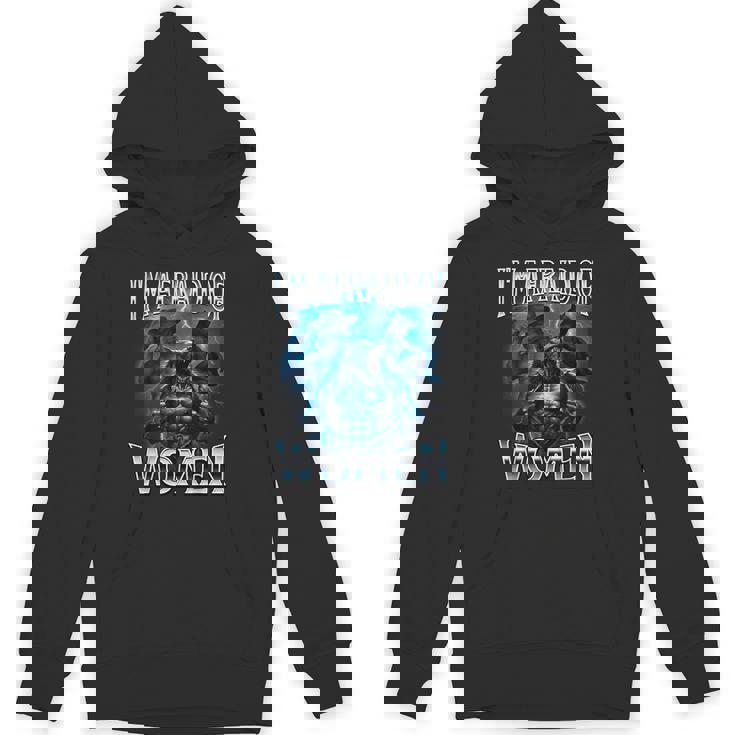 女が怖い狼アルファ・ウルフ・ミーム・クリンジ・ビアード パーカー