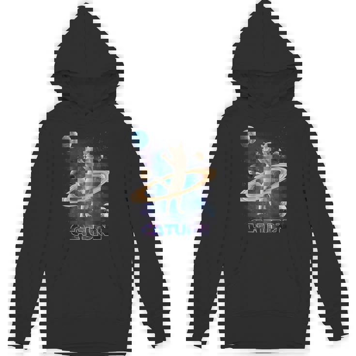 宇宙の土星猫土星ギャラクシー面白い子猫猫の恋人 パーカー