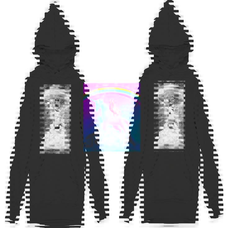 宇宙パグ 雲の上のレインボーユニコーン パーカー