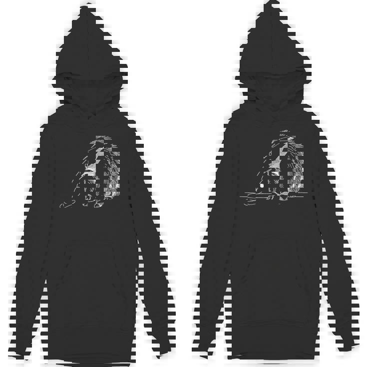 巨大アリクイ ラインアート 野生動物 図面デザイン パーカー