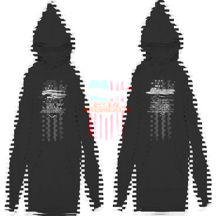 愛国的な海軍 F-14 トムキャットとアメリカ国旗 パーカー