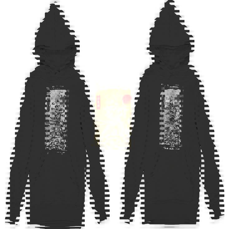 手描きの日本の侍 ヴィンテージ ソードマン アニメ 武士道 パーカー